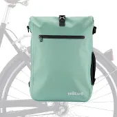 Wiltec Gepäckträgertasche mintgrün, Fahrradtasche Rucksack 25 l Stauraum, Gepäcktasche mit Laptopfach, wasserresistente Fahrrad Tasche