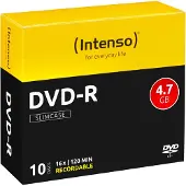Intenso DVD-R 4.7GB, 16x, DVD-R, 120 mm, Slimcase, 10 Stück(e), 4,7 GB