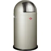 Wesco Abfallsammler 175831-03 PUSHBOY in NEUSILBER mit 50 Liter Volumen und Klappdeckel / Abfalleimer / Mülleimer