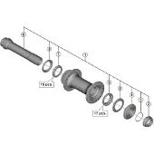 Shimano Hohlachse komplett für HB-MT400-B Frontachse 110mm Einbaubreite