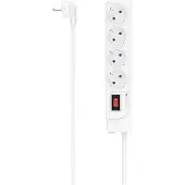 Hama 00223165, 1,5 m, Drinnen, Abgewinkelt, Kunststoff, Weiß, 4 AC-Ausgänge