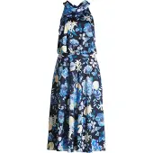 Vera Mont Cocktailkleid mit Stehkragen in Dunkelblau/Blau | Gr.: 34