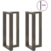vidaXL Bartischbeine T-Form 2 Stk. Naturstahl 40x35x(90-91) cm Stahl