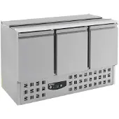 CombiSteel Gastro Kühltisch Kühltheke Saladette 3x1/1&4x1/1 GN, 3 Türen 1370x700x870mm