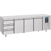 CombiSteel Gastro Edelstahl Kühltisch Kühltheke -2/+8°C 3 Türen 3 Schubladen 1/1GN