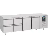 CombiSteel Gastro Edelstahl Kühltisch Kühltheke -2/+8°C 2 Türen 4 Schubladen 1/1GN