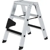 Munk Günzburger Steigtechnik Stufen-Stehleiter beidseitig begehbar mit clip-step 2x3 Stufen