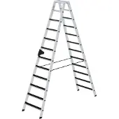 MUNK Günzburger Steigtechnik Stufen-Stehleiter beidseitig begehbar mit clip-step 2 x 12 Stufen - 041612