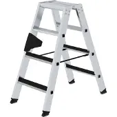 Günzburger Steigtechnik Stufen-Stehleiter beidseitig begehbar mit clip-step 2 x 4 Stufen - 041604