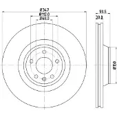 Hella 1x Bremsscheibe Vorderachse Belüftet [Hersteller-Nr. 8DD355111-161] für Audi