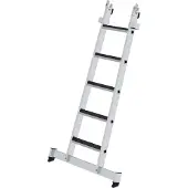MUNK Günzburger Steigtechnik Stufen-Glasreinigerleiter Unterteil mit nivello-Traverse und clip-step R13 5 Stufen - 012017