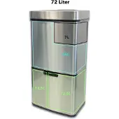 Floordirekt Mülleimer Dirk Bewegungssensor für hygienisches Öffnen 72 Liter
