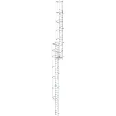 Günzburger Steigtechnik mehrzügige Steigleiter mit Rückenschutz (Bau) Aluminium blank 15,48 m - 510150