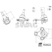 SWAG Traggelenk Vorne Links für VW Caddy V Kombi (SBB, SBJ) 33 10 9092