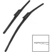 Heyner Scheibenwischer-Set 560 mm / 560 mm Hybrid mit KL1-Adapter vorne Für Fahrer- und Beifahrerseite, Graphitbeschichtete Gummilippen, Hakenaufnahme Hook One, Paarweise geliefert, Flaches Profil