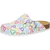 Lico Clog Bioline mit Print, weiches Obermaterial, Kork-Fußbett, verstellbare Schnalle, Größe 38