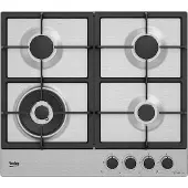 Beko HIAW64225SXE, Edelstahl, Integriert, 60 cm, Gaskochfeld, Edelstahl, 4 Zone(n)