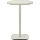 Natur24 Hoher Outdoor-Tisch Dina 70 x 70 x 96 cm Stahl Zement Weiß
