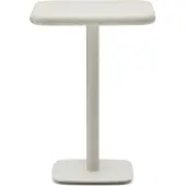 Natur24 Hoher Outdoor-Tisch Dina 70 x 70 x 96 cm Stahl Zement Weiß