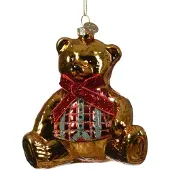 Newport Christbaumschmuck 10cm Glas Teddybär Weihnachtskugeln Weihnachtsbaumschmuck Gold