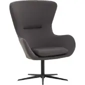 SalesFever Polster-Sessel mit Drehfunktion | Bezug Textil dunkelgrau | Gestell Metall schwarz | B 78 x T 82 x H 99 cm