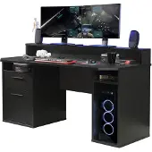 Die Möbelfundgrube Gaming Tisch 160 cm Computerschreibtisch schwarz - TEZAUR
