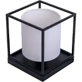 Näve Tischleuchten - Tischleuchte "BETA" weiß, Tischlampe im Asia Style, aus Metall und Textilmaterial in weiß, 17 cm hoch, Ø 15 cm, E14-Fassung – Schnurschalter