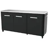 Cozze Outdoor-Küche, mobile Außenküche mit 6 Rollen, 180 x 90 x 60 cm, Edelstahl, schwarz / silber
