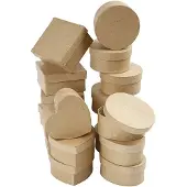 Creativ Company Mittelgroße Schachteln, Aufbewahrungsbox, Cappuccino, Karton, Einfarbig