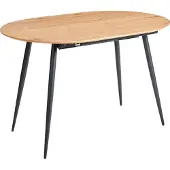 Beliani Ausziehbarer Esstisch Hellbraun MDF Platte Eisen Beine Oval Modernes Design Industrial Style Esszimmertisch