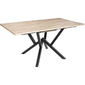 Beliani Ausziehbarer Esstisch Hellbraun MDF Platte Eisen Beine Rechteckig Modernes Design Industrial Style Esszimmertisch