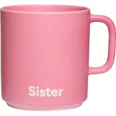 Design Letters - VIP Favourite Porzellan Becher mit Henkel, Sister / pink