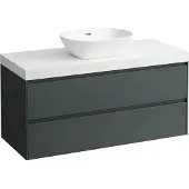 Laufen LANI Waschtischplatte weiß matt inklusive Unterschrank, 1 Ausschnitt mittig, 1185x495x580mm, H4045711122661