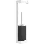 Gessi Rettangolo Accessoires Kombination mit Papierrollenhalter und Toilettenbürstengarnitur schwar