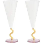 &Klevering - Flute Champagnerglas curve, 0,18 L, caramel (2er-Set)