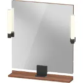 Duravit Sivida Spiegel, Diamantschwarz Matt, 650x36x650mm, Aufsatzleuchte, Sensorschalter, Netzanschluss, SV74210BD790000