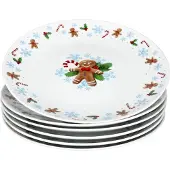 MamboCat 6x Candyman Speiseteller Porzellan 6 Personen Essteller Weihnachten eisblau