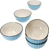 MÄSER OSITA Hellblau Weiß 6x Müsli-Schale 450ml blau Steingut 6 Pers Dessert-Schüssel