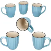 MÄSER OSITA Hellblau Weiß 6x Kaffeebecher 300ml blau Steinguttassen 6 Pers Tee Kakao