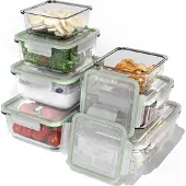 Classbach Frischhaltedosen Glas mit Deckel | 7er Set | für Mikrowelle Spülmaschine Gefrierfach Ofen geeignet | Meal Prep Boxen Glas | C-FHD 4010 G