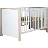 Roba Kombi-Kinderbett 'Olaf', 70x140 cm, weiß, natur, höhenverstellbar, 3 Schlupfsprossen, umbaubar