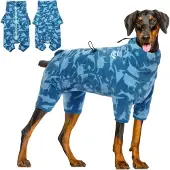OEM Hundepyjama aus Fleece, vierbeinig, mit Reißverschluss und verstellbarem Kragen