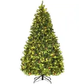 Coast 225cm LED Künstlicher Weihnachtsbaum, Christbaum mit Klappsystem und Metallständer, Tannenbaum geschmückt, Kunstbaum Weihnachten ideal für Zuhause, Büro, Geschäfte und Hotels