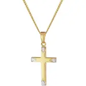 Trendor 28388 Kreuz-Anhänger Gold 333/8K 21 mm an goldplattierter Silberkette
