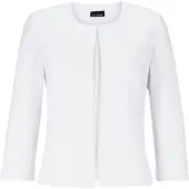 Goldner Kurzgröße: Eleganter Jersey-Kurzblazer in weiß | Gr.: 23