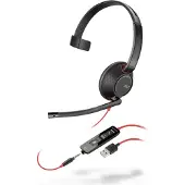 Poly Blackwire 5210 Kopfhörer Kabelgebunden Kopfband Anrufe/Musik USB Typ-A Schwarz, Rot