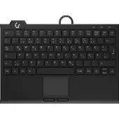 Keysonic KSK-5210ELU (DE) Mini Tastatur, Touchpad, Hintergrundbeleuchtung, schwarz, Kabelgebunden, USB, Membran Key Switch, QWERTZ, LED, Schwarz