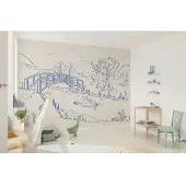 Komar Kindertapete "Disney Winnie the Pooh Blue Ink" bedruckt glatt