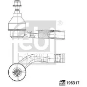 FEBI BILSTEIN Spurstangenkopf Spurstange für VOLVO V60 II (225, 227) Vorne Links 196317