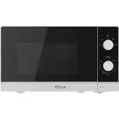 Teka MW FS20 WH, Arbeitsplatte, Solo-Mikrowelle, 20 l, 700 W, Drehregler, Schwarz, Weiß